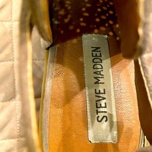 Tan Leather/Suede sling back block heels
